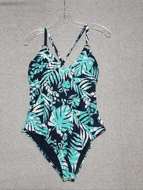 NWOT Kona Sol Swimsuit Tropical Leaf Beach Resort